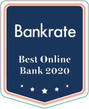 Bankrate Top Online Bank 2020 Badge - Navy & Orange