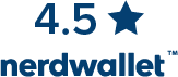 Nerdwallet rating: 4.5 of 5 stars