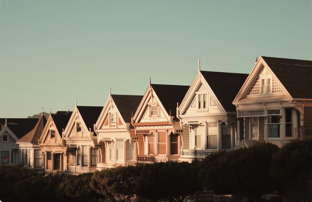 Row of charming houses